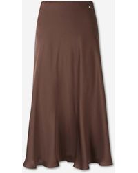 Herno - Jupe Midi En Satin - Lyst