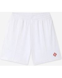 CASABLANCA - Ribbed Logo Bermuda Shorts - Lyst