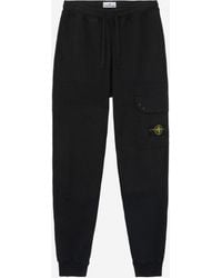 Stone Island - Jogginghose Aus Baumwolle Mit Logo - Lyst