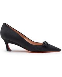 Santoni - Schwarzer Pumps Mit Mittelhohem Absatz Und Quaste Aus Wildleder Für Damen - Lyst