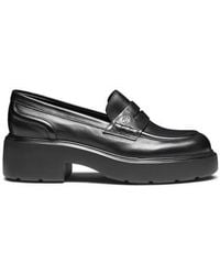 Santoni - Schwarze Penny-Loafer Easy Für Damen Aus Leder - Lyst