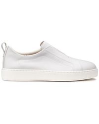 Santoni - Weiße Slip-On-Sneakers Für Herren Aus Leder - Lyst