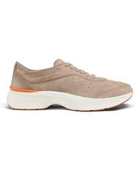 Santoni - Beigefarbene Easy Bounce Sneakers Für Herren Aus Wildleder Und Leder - Lyst
