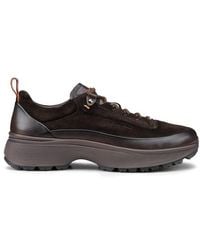 Santoni - Dunkelbraune Easy Bounce Mountain-Sneakers Für Herren Aus Leder Und Wildleder - Lyst