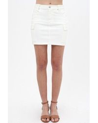 Saralegui Cargo Cotton Span Mini Skirt - White