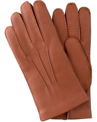 Mario Portolano Cashmere-lined Leather Gloves - Brown