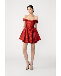 SAU LEE - Jem Brocade Mini Dress - Lyst