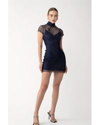 SAU LEE - Serena Crystal Mini Dress - Lyst