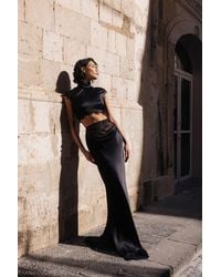 SAU LEE - Lila Satin Skirt - Lyst