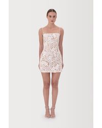 SAU LEE - Sara Lace Mini Dress - Lyst
