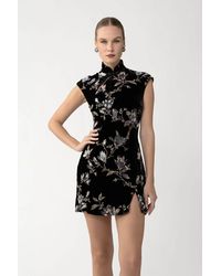 SAU LEE - Devon Velvet Mini Dress - Lyst