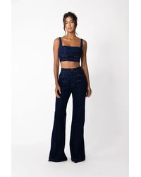 SAU LEE - Bridgette Denim Top - Lyst