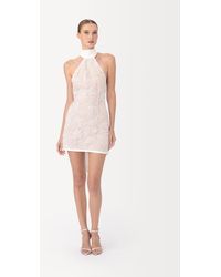 SAU LEE Rosana Lace Dress in Pink | Lyst UK
