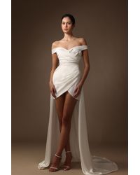 SAU LEE - Vittoria Satin Mini Dress - Lyst