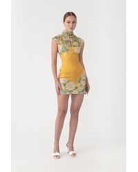 SAU LEE - Cass Satin Mini Dress - Lyst
