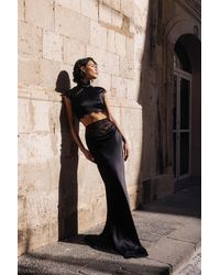 SAU LEE - Lila Satin Skirt - Lyst
