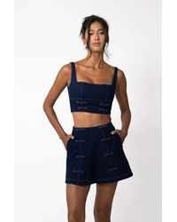 SAU LEE - Bridgette Denim Top - Lyst