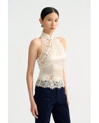 SAU LEE - Elva Satin Top - Lyst