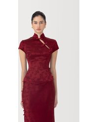 SAU LEE - Ren Satin Jacquard Top - Lyst