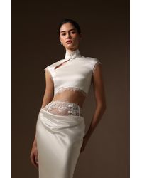 SAU LEE - Lila Satin Top - Lyst