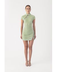 SAU LEE - Jada Beaded Mini Dress - Lyst