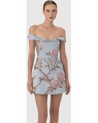 SAU LEE - Bruna Brocade Mini Dress - Lyst