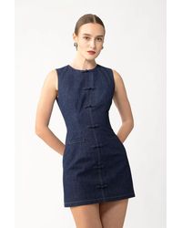 SAU LEE - Billie Denim Mini Dress - Lyst