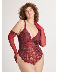 Savage X - Floral Corded Lace Underwire Teddy - Lyst