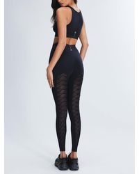 Savage X - Lace Up Satin-trim High-waist Leggings - Lyst