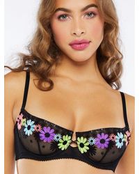 Savage X - Free Spirit Floral Embroidery Unlined Balconette Bra - Lyst