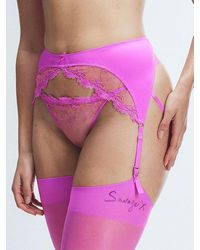 Savage X - Loveline Satin Suspender Belt - Lyst