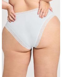 Savage X - Cotton Essentials Classic Lace-trim Cheeky Knickers - Lyst