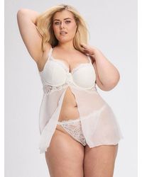 Savage X - Romantic Corded Lace Padded Demi Babydoll - Lyst