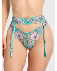 Savage X - Floral Trip Lace Garter Belt - Lyst