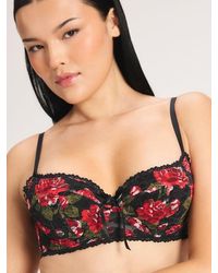Savage X - Sinful Rose Printed Lace Balconette Bra - Lyst