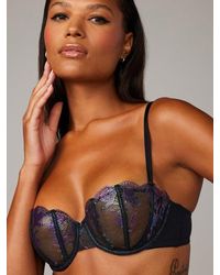 Savage X - Midnight Sweat Unlined Embroidered Balconette Bra - Lyst