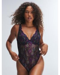 Savage X - Romantic Corded Lace Metallic Underwire Teddy - Lyst