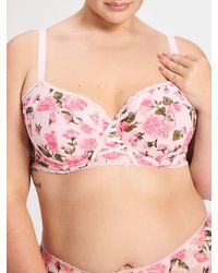 Savage X - Sinful Rose Printed Lace Balconette Bra - Lyst