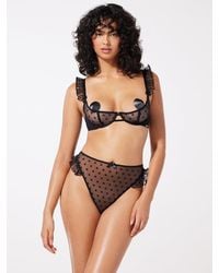 Savage X - Ruffle Luv Embroidered Quarter Cup Bra - Lyst