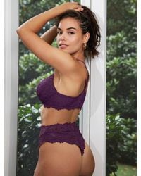 Savage X - Romantic Corded Lace High-waist Thong Knickers - Lyst