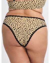 Savage X - Cotton Essentials Lace-trim Cheeky Panty - Lyst