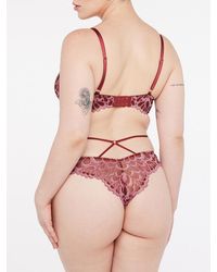Savage X - Savage Not Sorry Strappy Lace Brazilian Knickers - Lyst