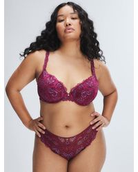 Savage X - Romantic Corded Lace Metallic Padded Demi Bra - Lyst