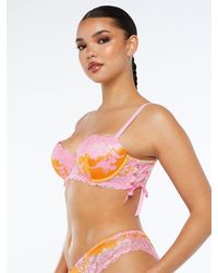 Savage X - Lace'd Up Padded Low Balconette Bra - Lyst