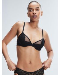 Savage X - Savage Not Sorry Half-cup Plunge Bra With Lace - Lyst