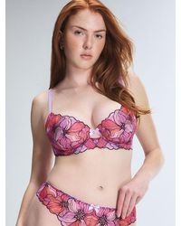 Savage X - Mosaic Floral Lace Unlined Demi Bra - Lyst