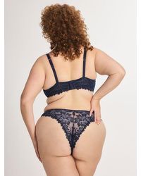 Savage X - Floral Corded Lace Shimmer Brazilian Knickers - Lyst