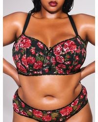 Savage X - Sinful Rose Printed Lace Balconette Bra - Lyst
