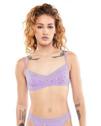 Savage X - Cotton Essentials Lace-trim Triangle Bralette - Lyst