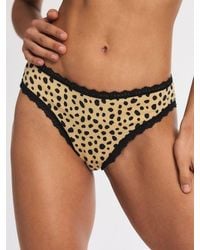 Savage X - Cotton Essentials Lace-trim Cheeky Panty - Lyst